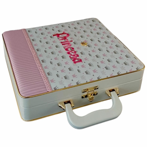 Álbum Luxo Princesa Coroas Rosa 150 Fotos 15x21 + Diário