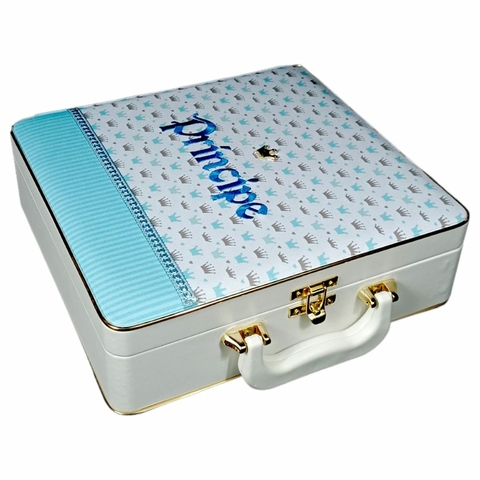 Álbum Maleta Com Alça Príncipe Azul 150 Fotos 15x21 + Diário