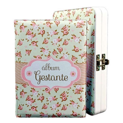 Álbum 80 Fotos 15x21 Maleta Gestante Flores Grávida Book