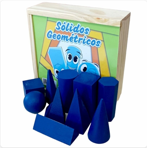 Brinquedo Educativo Sólidos Geométricos 11 peças Madeira