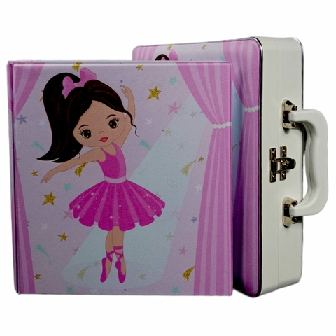 Álbum 13x18 Ou 15x21 Maleta Menina Bailarina Rosa 150 Fotos