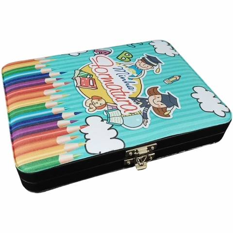 Álbum Maleta Formatura Infantil Lápis Verde 40 Fotos 15x21