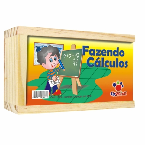 Jogo Educativo Dominó Fazendo Cálculos 42 peças MDF