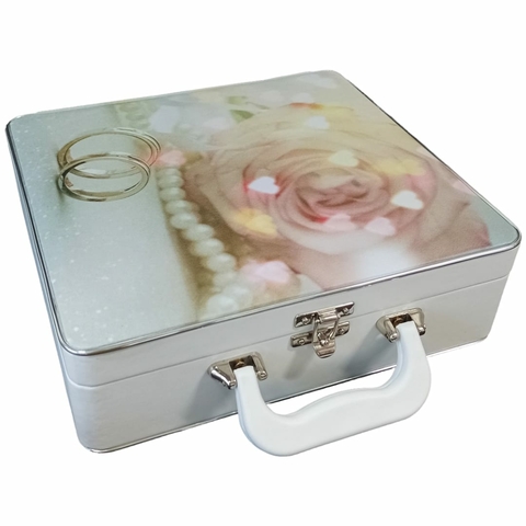 Álbum Maleta Alça Casamento Enlace Flor 200 Fotos 15x21