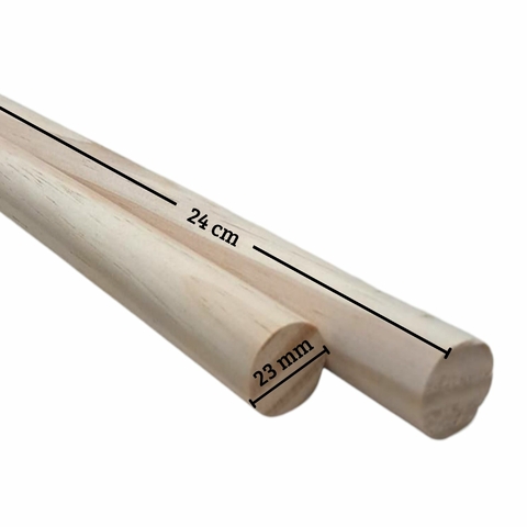 Cabo de Madeira Poleiro Cavilha - 24 cm x 23 mm