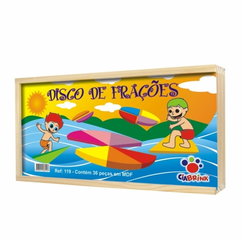 Diasco de frações Brinquedo Pedagógico de Matemática