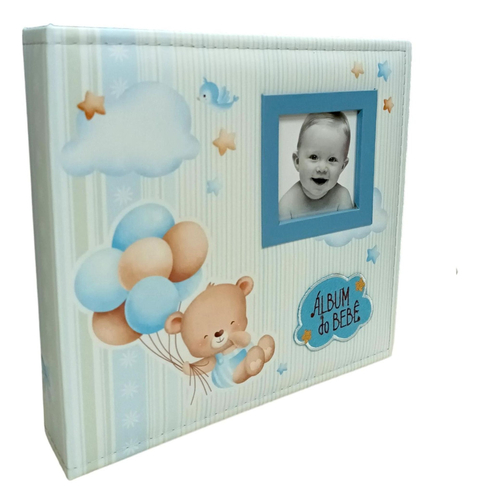 Álbum Bebê 150 Fotos 10x15 E 15x21 Histórico + Porta Retrato