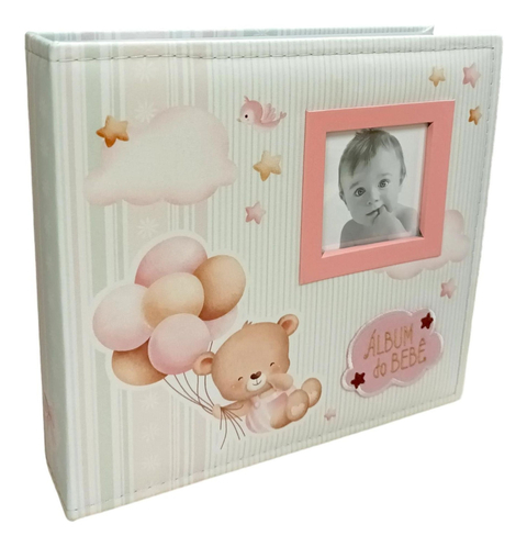 Álbum Bebê 150 Fotos 10x15 E 15x21 Histórico + Porta Retrato