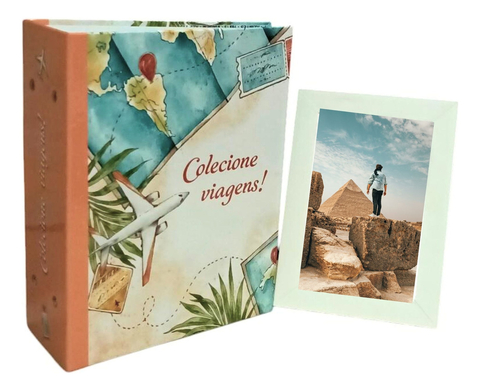 Álbuns 500 Fotos 10x15 Ical+ Porta Retrato Colecione Viagens