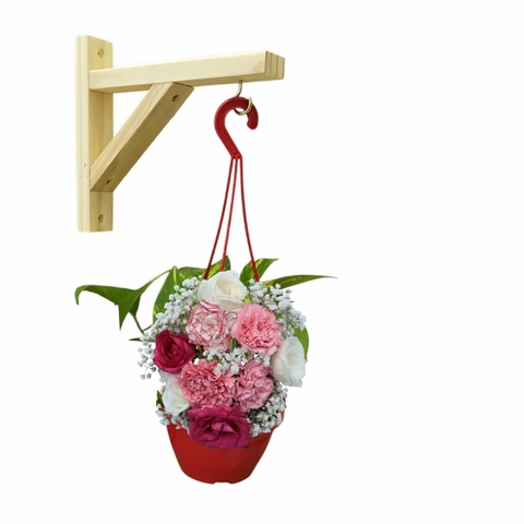 Kit 4 Mão Francesa 15cm P/ Pendurar Vaso De Planta Na Parede