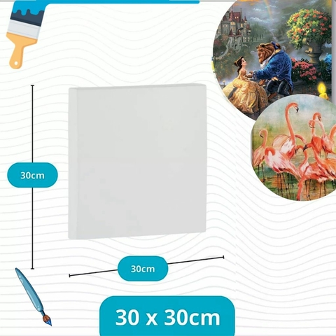 Kit 3 Telas D Pintura 30x30 Algodão Óleo Acrílica Artesanato