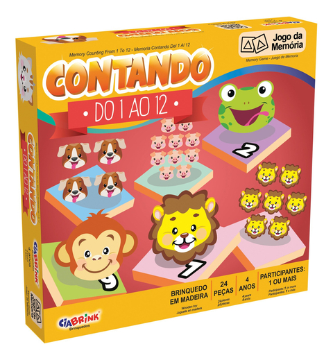 Jogo Da Memória Educativo Infantil 24 Peças Caixa Cartonada