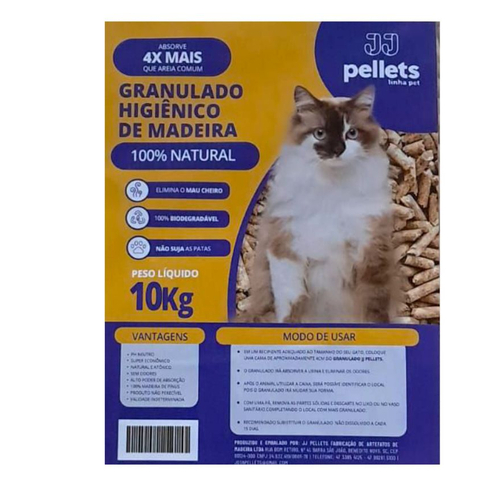 Granulado Higiênico De Madeira Para Pets - Controle de Odores e Biodegradável 10KG