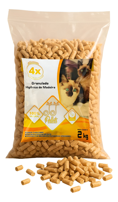 Granulado Higiênico De Madeira Para Gatos 2kg