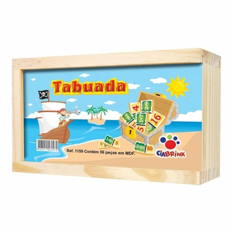 Dominó Tabuada Educativo Pedagógico 56 Peças Em Mdf
