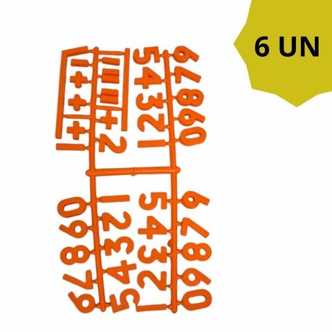 Kit 6 UN Números e Sinais Plásticos 40 peças Emb. Plástica