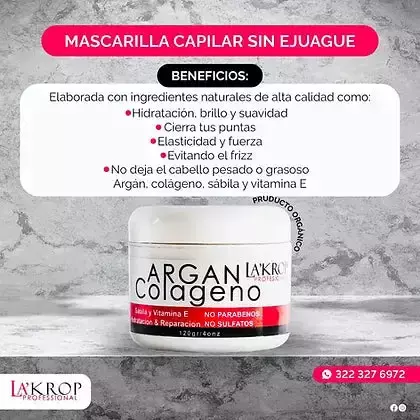 MASCARILLA ARGÁN COLAGENO LAKROP