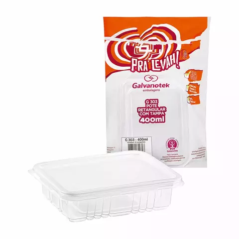 POTE RETANGULAR 400ML 10 UNIDADES - GALVANOTEK - comprar online