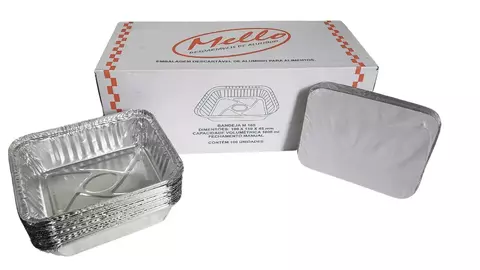 BANDEJA DE ALUMÍNIO M160 1000ML CAIXA C/ 100 UNIDADES - MELLO - comprar online