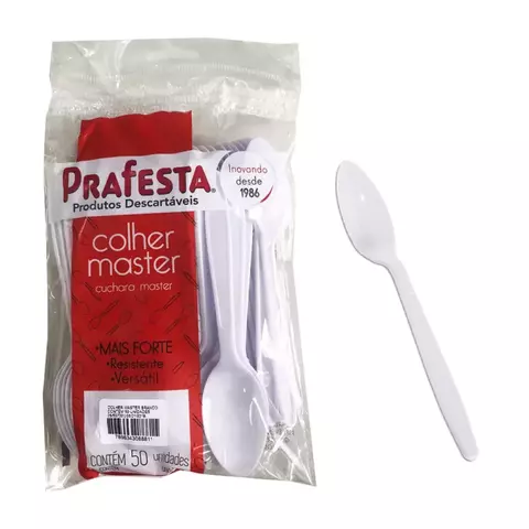 COLHER MASTER BRANCA COM 50 UNIDADES - PRAFESTA - comprar online