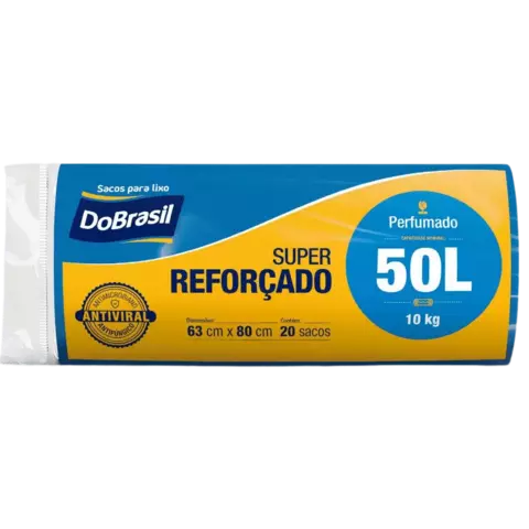 SACO DE LIXO PERFUMADO AZUL 50L - 20 SACOS - comprar online