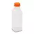 KIT GARRAFA PE QUADRADA 1L - 100 UNIDADES (TAMPA LARANJA) - comprar online