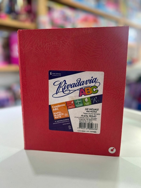 CUADERNO TAPA DURA RIVADAVIA ARAÑA 50 HOJAS RAYADAS