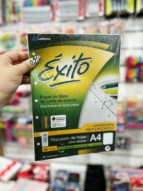 HOJAS EXITO A4 48 HOJAS CUADRICULADAS