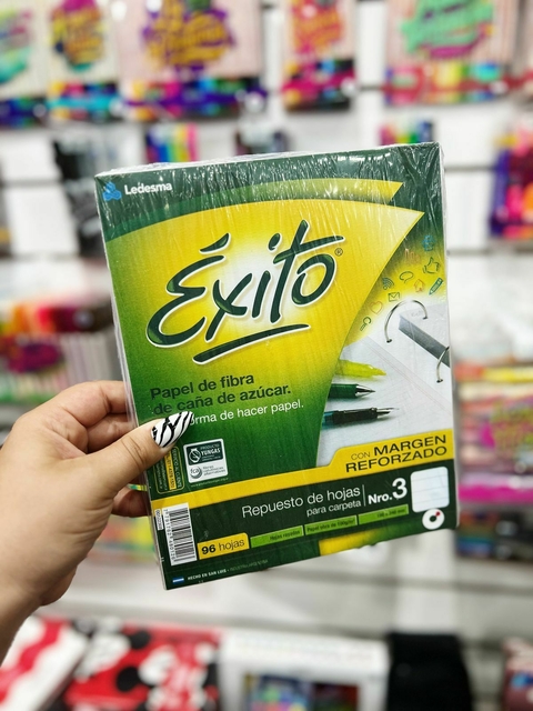 HOJAS EXITO N°3 96 HOJAS RAYADAS