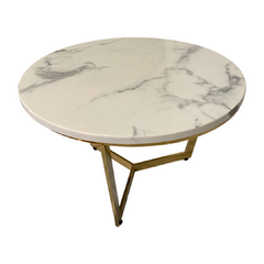 Mesa de centro redonda Aurora G em mármore branco - comprar online