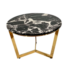 Mesa de centro redonda Aurora M em mármore preto