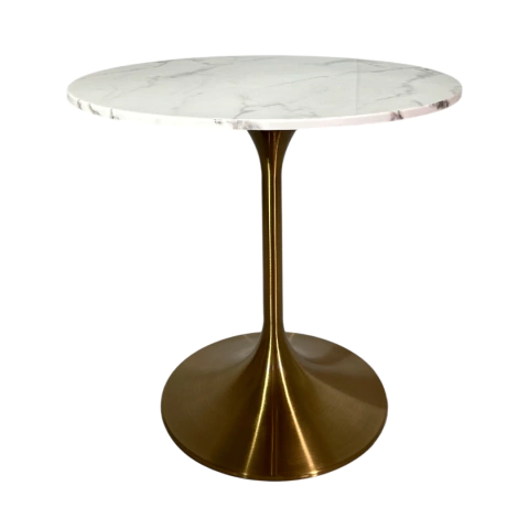 Mesa saarinen redonda em mármore branco