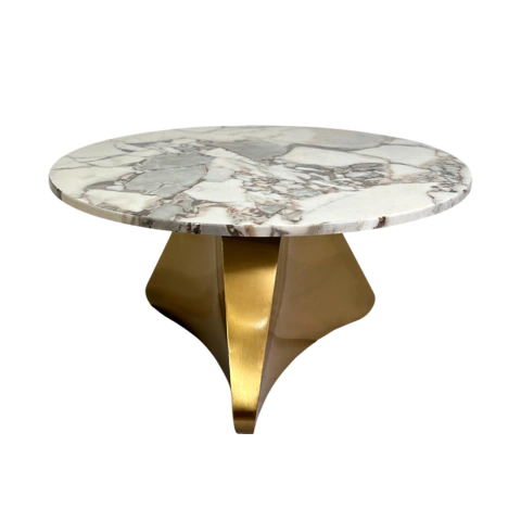 Mesa de centro redonda Agnes em mármore