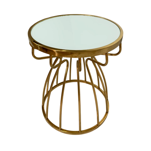 Mesa lateral dourada Lucy