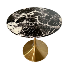Mesa saarinen redonda em mármore preto - comprar online