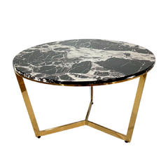 Mesa de centro redonda Aurora G em mármore preto
