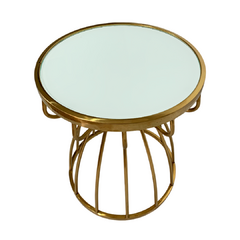 Mesa lateral dourada Lucy - comprar online