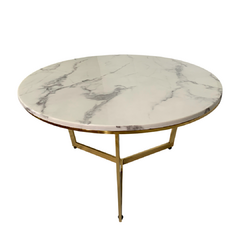 Mesa de centro redonda Aurora G em mármore branco