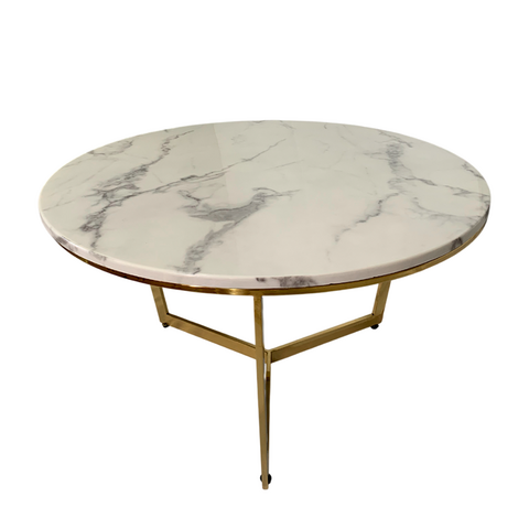 Mesa de centro redonda Aurora G em mármore branco