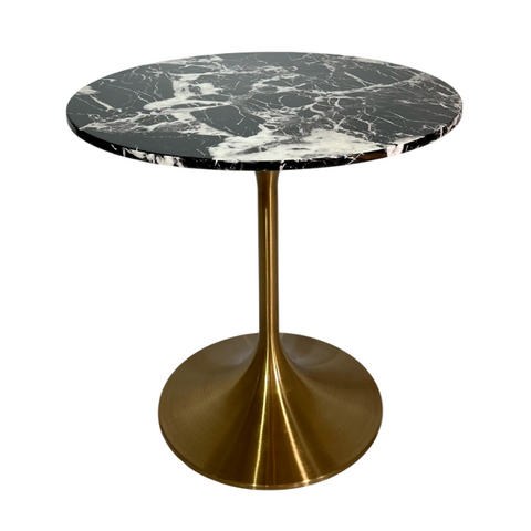 Mesa saarinen redonda em mármore preto