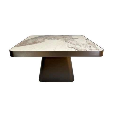 Mesa de centro quadrada Lumen G em mármore