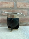MATE IMPERIAL CROCO COLOR NEGRO CON APOYO ALPACA - comprar online