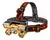 Linterna Vincha Minera Frontal Luz Recargable 9 Led Usb Linterna Naranja Luz Blanco