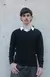 Sweater Negro liso en V - comprar online