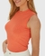 Regata Básica Feminina Long Cropped Em Malha Canelada De Viscose - comprar online