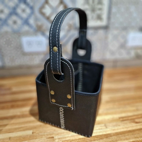 Canasta Matera Eco Cuero Porta Termo Mate