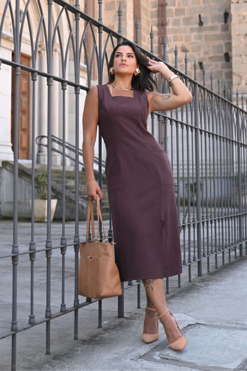Vestido Midi de Alça Norma