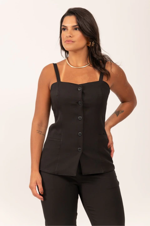 Blusa Alfaiataria de Alça Ieda