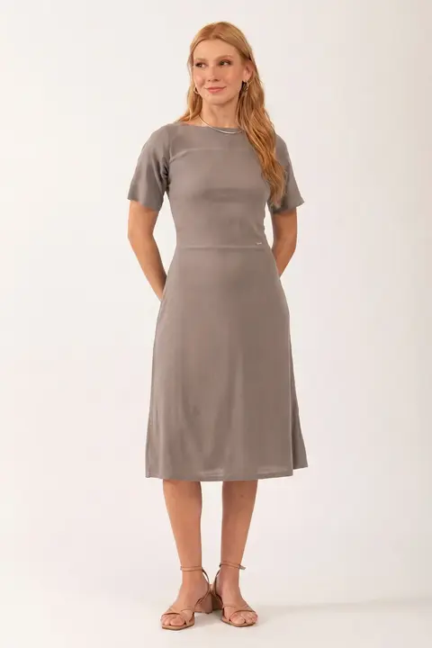 Vestido Midi Manga Hilda