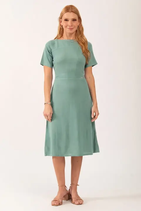 Vestido Midi Manga Hilda